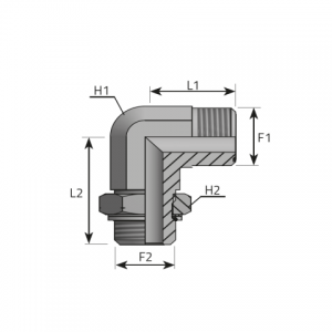 90° adjustable Adapter male ORFS – metric male with O-ring. (LMO..MOM..R)